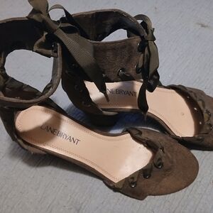 Lane Bryant Brown Heeled Shoes with Ankle Strap